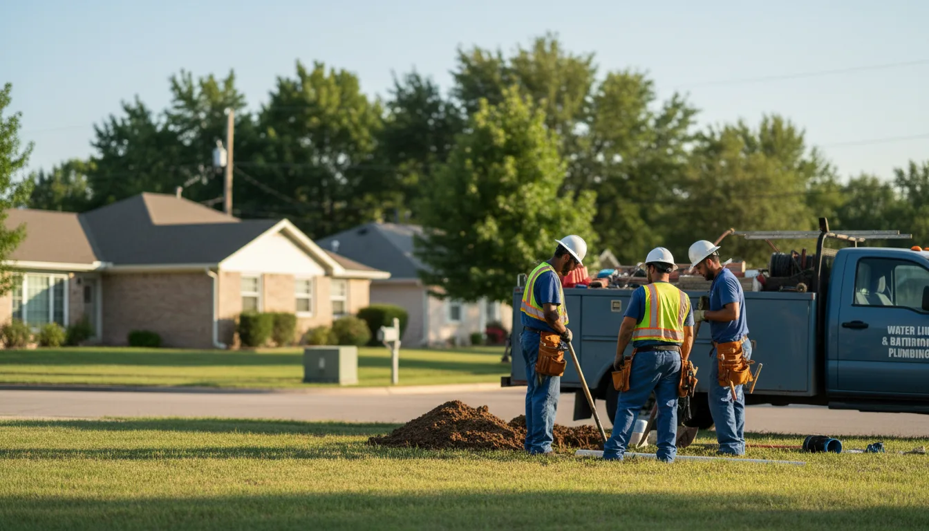 Residential water line and bathroom plumbing service in Bath, PA